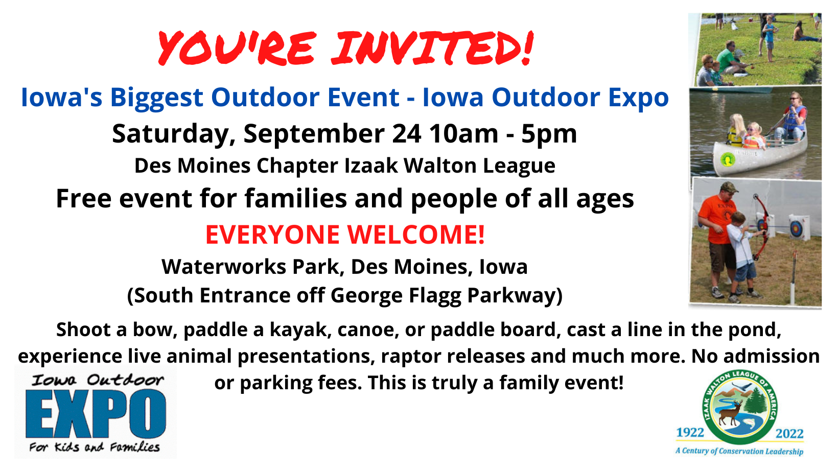 Iowa Outdoor Expo for Kids and Families at Water Works Park